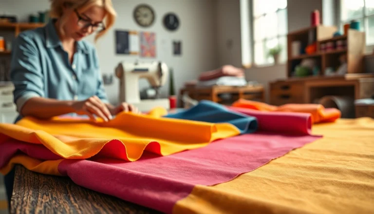 Punta di Roma stof gepresenteerd door een modeontwerper in een lichte studio.