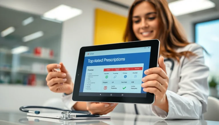 Showcase top rated prescription applications in use by a healthcare professional.