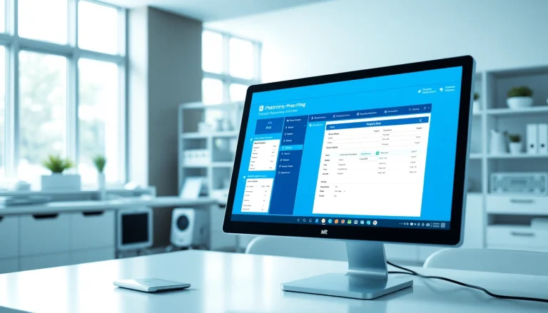 Review of top-rated eprescribing software reviews showcasing a user-friendly interface in a medical office.