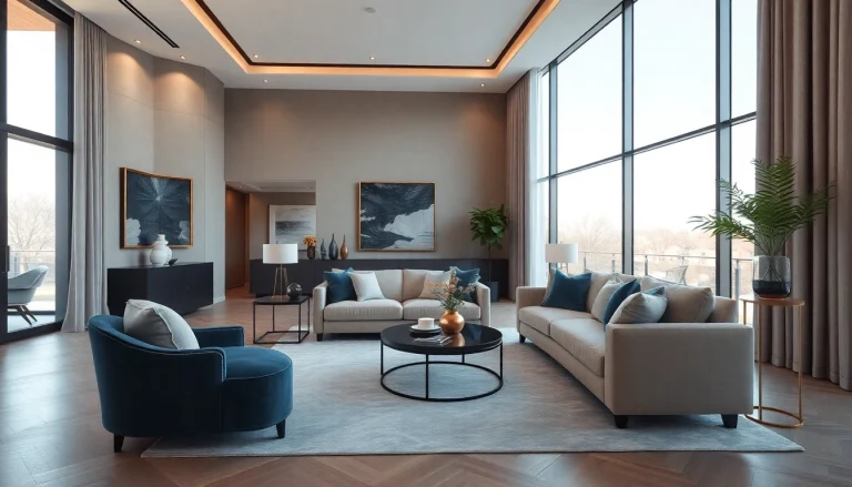 Sumérgete en luxury12 con un lujoso salón lleno de elegancia y confort.